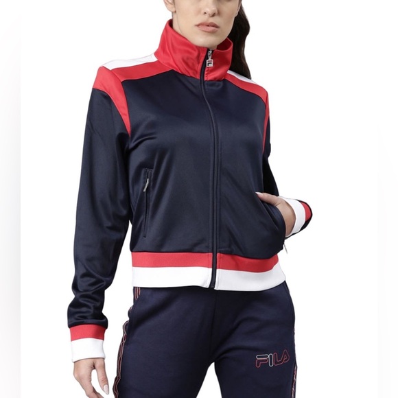 Fila Jackets & Blazers - Fila Navy and Red Zip-Up Jacket